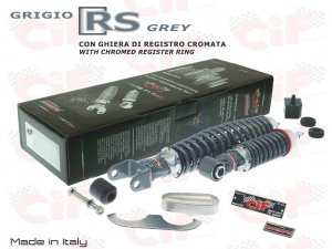 Front and rear shock absorbers kit gray RS for Vespa 50&#x2F;90&#x2F;125 Special-LR-Primavera 