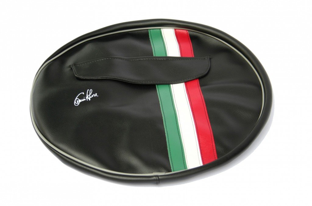 Copriruota di scorta di colore NERO con tricolore per Vespa 50 V5A1T N/L/R-Special V5A2>3T-V5B3T 