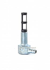 Connector with filter for oil tank 