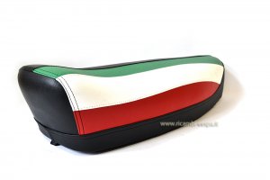 Complete black seat with ITALIAN flag for Vespa 50&#x2F;90&#x2F;125 Special-Primavera-ET3 