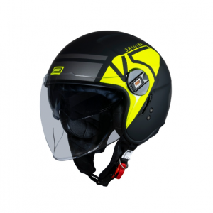 Casco jet Origine alpha V5 giallo fluo e nero opaco 