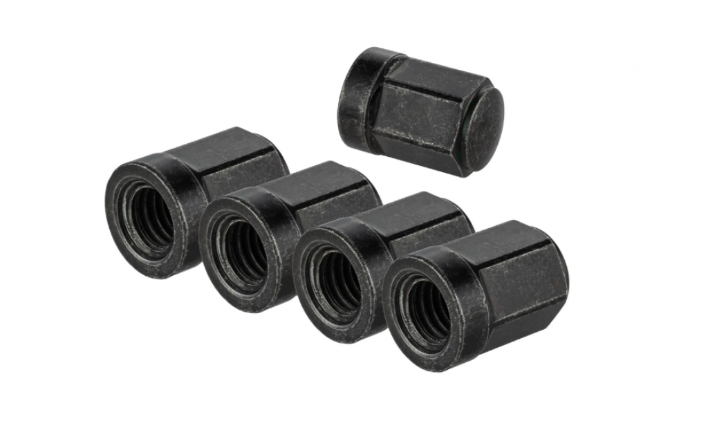 Kit dadi cechi esagonali M8x1,25 mm (5pz) nero galvanizzato per cerchi tubeless SIP 