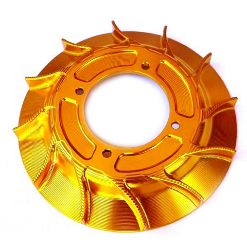 Fan for CNC / RACING VMC magnet flywheel in gold anodized aluminum 